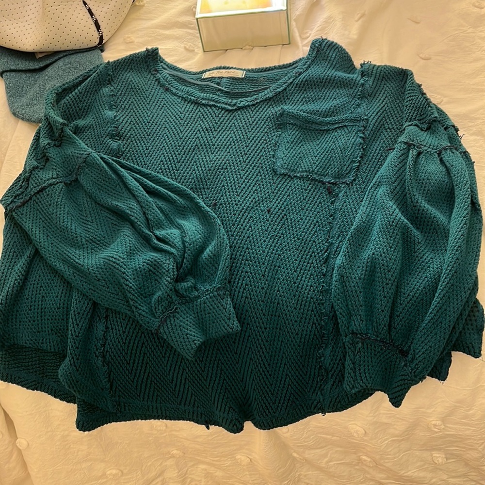 Free People teal woven top